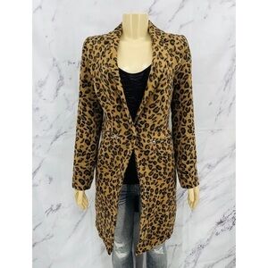 Kendall + Kylie Leopard Print One Button Coat